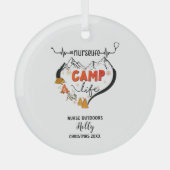 Kerst Decor Verpleegster Buitenshuis Camp Adventur Glas Ornament (Voorkant)