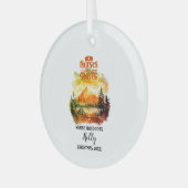 Kerst Decor Verpleegster Buitenshuis Camp Adventur Glas Ornament (Voorkant links)