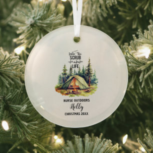 Kerst Decor Verpleegster Buitenshuis Camp Adventur Glas Ornament