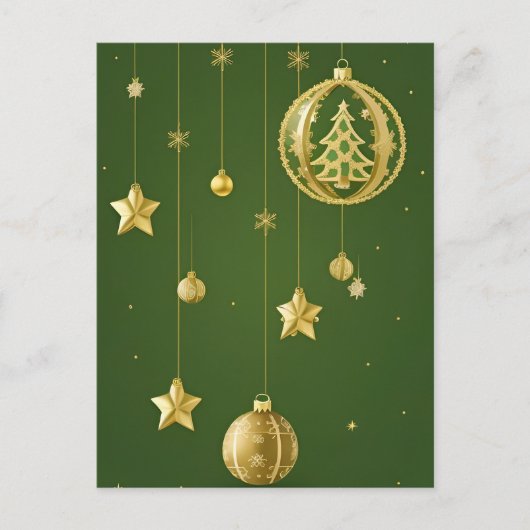 Kerst decoratie briefkaart (Voorkant)