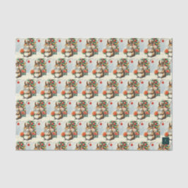 Kerst decoratie eekhoorn tissue papier