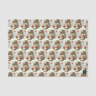 Kerst decoratie eekhoorn tissue papier