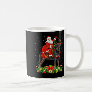 Kerst Decoratie Grappige Kerstman Riddt Rottweiler Koffiemok