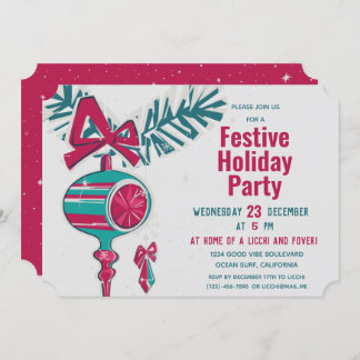 Kerst Decoratie in Mid Century Modern Kaart