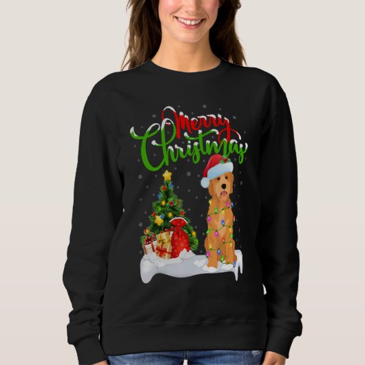 Kerst Decoratie Kerstman Goldendoodle Hond Kerstmi Trui (Voorkant)