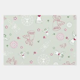Kerst decoratie, Kleurrijk, naadloos patroon, Inpakpapier Vel