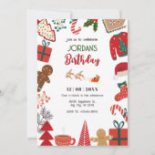 Kerst decoratie leuk verjaardag kaart (Voorkant)