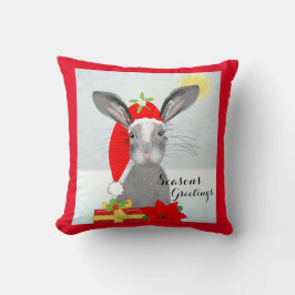 Kerst decoratie met knuffel konijn kussen