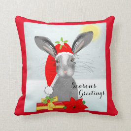 Kerst decoratie met knuffel konijn kussen