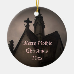 Kerst-decoratie met Merry Gothic Keramisch Ornament