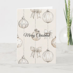 Kerst decoratie met sneeuwvlokken in roomkleuren kaart