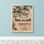 Kerst decoratie met vintage muziekposter (Insitu (Houten vloer))