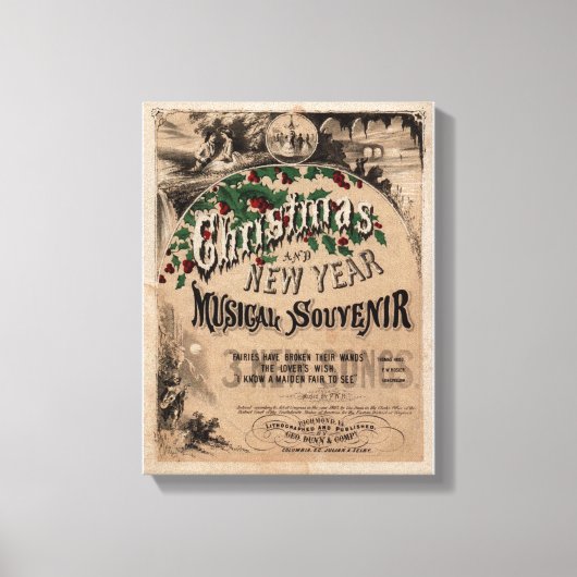 Kerst decoratie met vintage muziekposter (Voorkant)