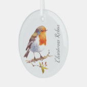 Kerst Decoratie - Roodborst Waterverf (Voorkant links)