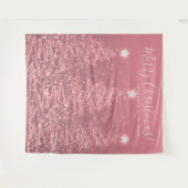 Kerst decoratie roze goud Kerstboom Wandkleed (Voorkant (horizontaal))