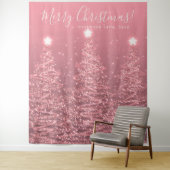 Kerst decoratie roze goud Kerstboom Wandkleed (In situ)