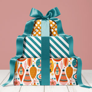 Kerst decoratie Vintage Patronen Kerstmis Inpakpapier Vel
