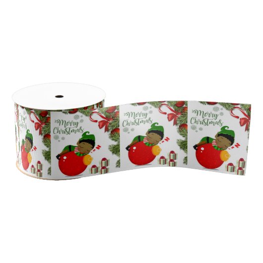 Kerst decoratief lint, Elf Grosgrain Lint (Spoel)