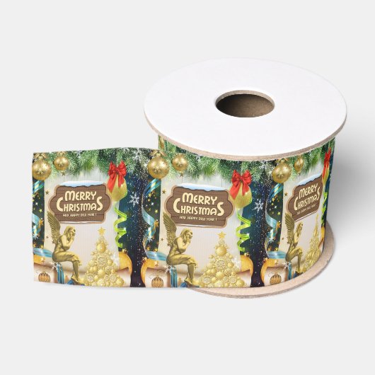 Kerst decoratief lint, Kerst engel Grosgrain Lint (Spoel)