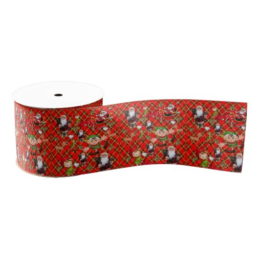 Kerst decoratief lint, Sinterklaas Grosgrain Lint (Spoel)