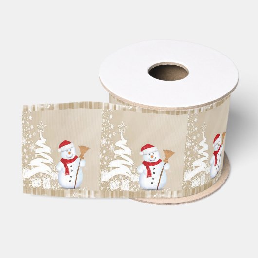 Kerst decoratief lint, Sneeuwman Grosgrain Lint (Spoel)