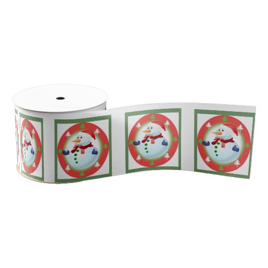 Kerst decoratief lint, Sneeuwman Grosgrain Lint (Spoel)