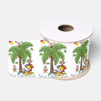 Kerst decoratief lint, strandzwerver Kerstman Grosgrain Lint