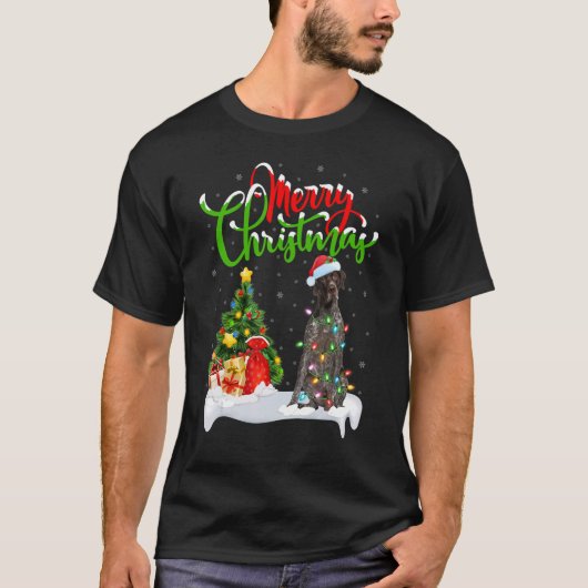 Kerst Decoraties Duitse Korthaar Pointer Hond Ch T-shirt (Voorkant)