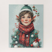 Kerst decoratieve elf legpuzzel (Verticaal)