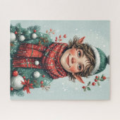 Kerst decoratieve elf legpuzzel (Horizontaal)