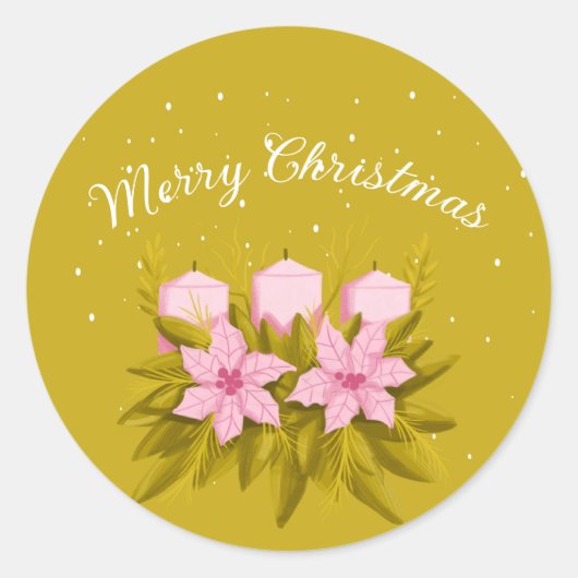Kerst-decoratieve kaars ronde sticker (Voorkant)