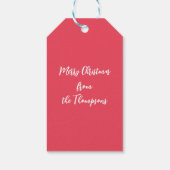 Kerst decoratieve Roze Flamingo Slingerlichtjes Cadeaulabel (Achterkant)