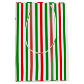 Kerst decoratieve strepen medium cadeauzakje (Voorkant)