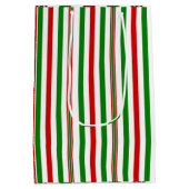 Kerst decoratieve strepen medium cadeauzakje (Achterkant)