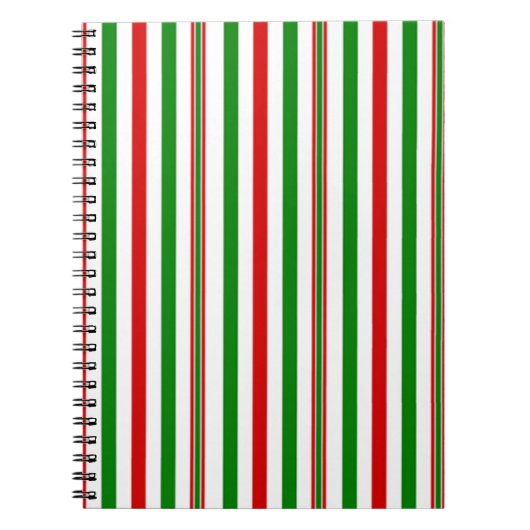 Kerst decoratieve strepen notitieboek (Voorkant)