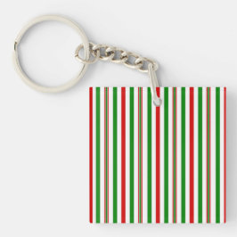 Kerst decoratieve strepen sleutelhanger