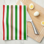 Kerst decoratieve strepen theedoek (Quarter Fold)