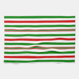 Kerst decoratieve strepen theedoek