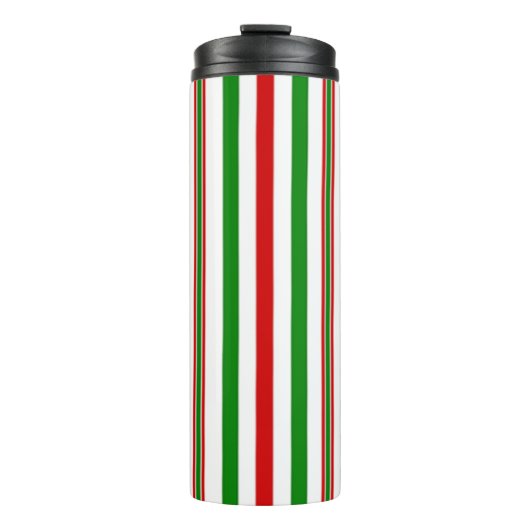 Kerst decoratieve strepen thermosbeker (Voorkant)