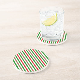 Kerst decoratieve strepen zandsteen onderzetter