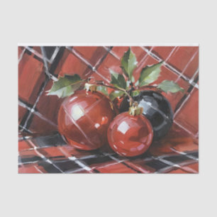 Kerst Decoupage Holly en Ornamenten Tissuepapier