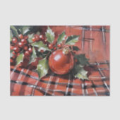 Kerst Decoupage Holly en Ornamenten Tissuepapier (Voorkant)