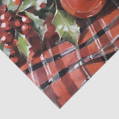 Kerst Decoupage Holly en Ornamenten Tissuepapier (Detail)