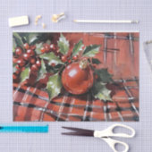 Kerst Decoupage Holly en Ornamenten Tissuepapier (Craft)