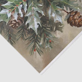 Kerst Decoupage Holly en Pinecones Tissuepapier (Detail)