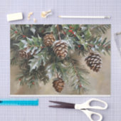Kerst Decoupage Holly en Pinecones Tissuepapier (Craft)
