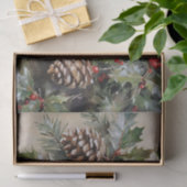 Kerst Decoupage Holly en Pinecones Tissuepapier (Geschenk)