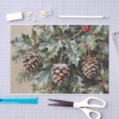 Kerst Decoupage Holly en Pinecones Tissuepapier (Craft)