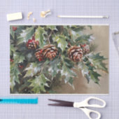 Kerst Decoupage Holly en Pinecones Tissuepapier (Craft)