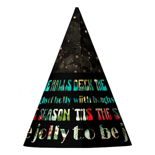 Kerst dek de hallen feestelijke faux sprankeling feesthoedjes (Achterkant)